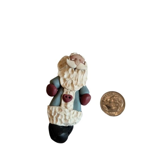 vintage Santa Pin Christmas Dough handcrafted Patriotic Red White Blue - Picture 3 of 3
